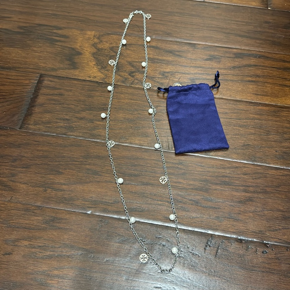 Tory Burch Pearl And Silver Necklace
